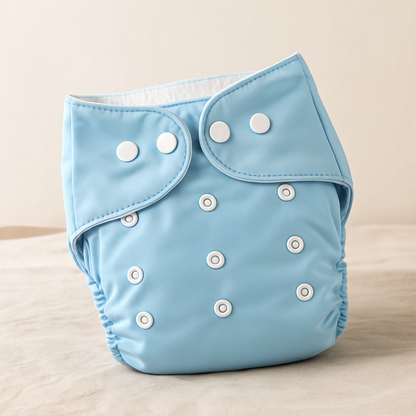 2 Reusable Cloth Diapers with 4 Triple-Layer Inserts + Tissue Liners